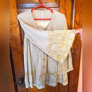 Free People We the Free S Small Blouse Floral Stripe Button Anthropologie